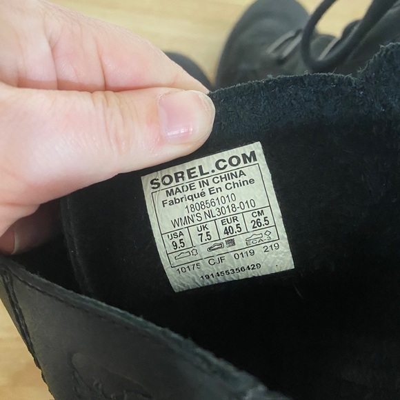 Sorel Women's Joan of Arctic Wedge II Leather Lace Up Boot Black 9.5 - Picture 8 of 10